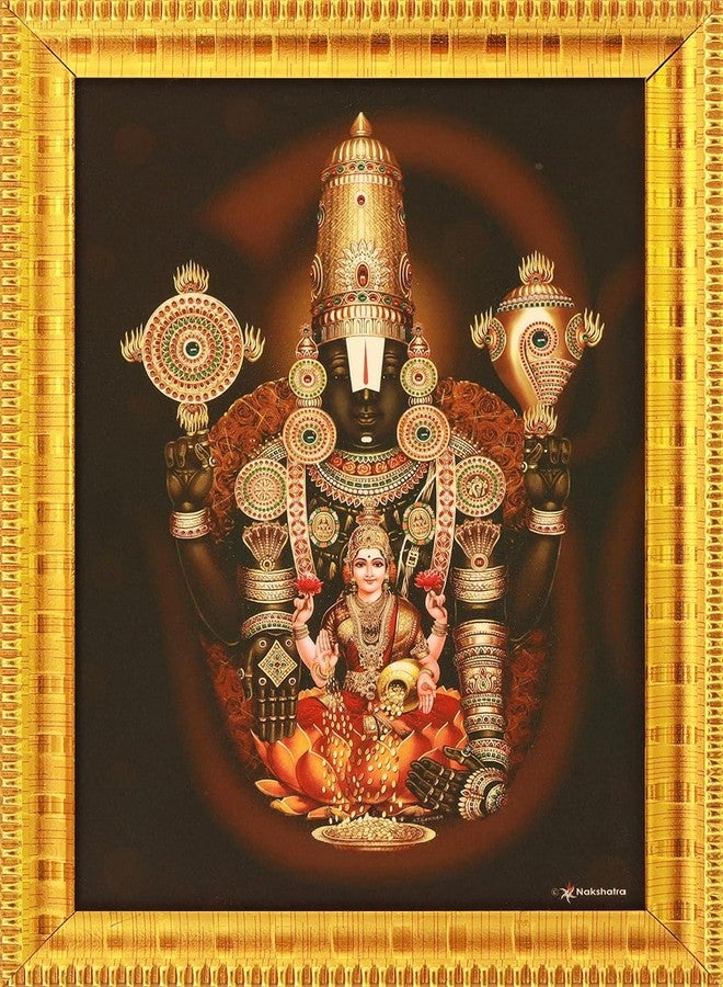 Sri Balajee Bangles Venkateswara Swamy Tirupati Balaji Hrudhya Lakshmi Devi god Wood Photo Frame - 13 x 10 inches - Image 2